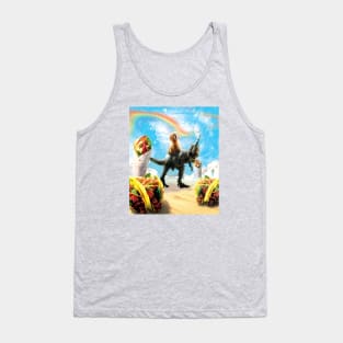 Poodle Riding Unicorn Dinosaur in the World of Mexican Dishes Tank Top